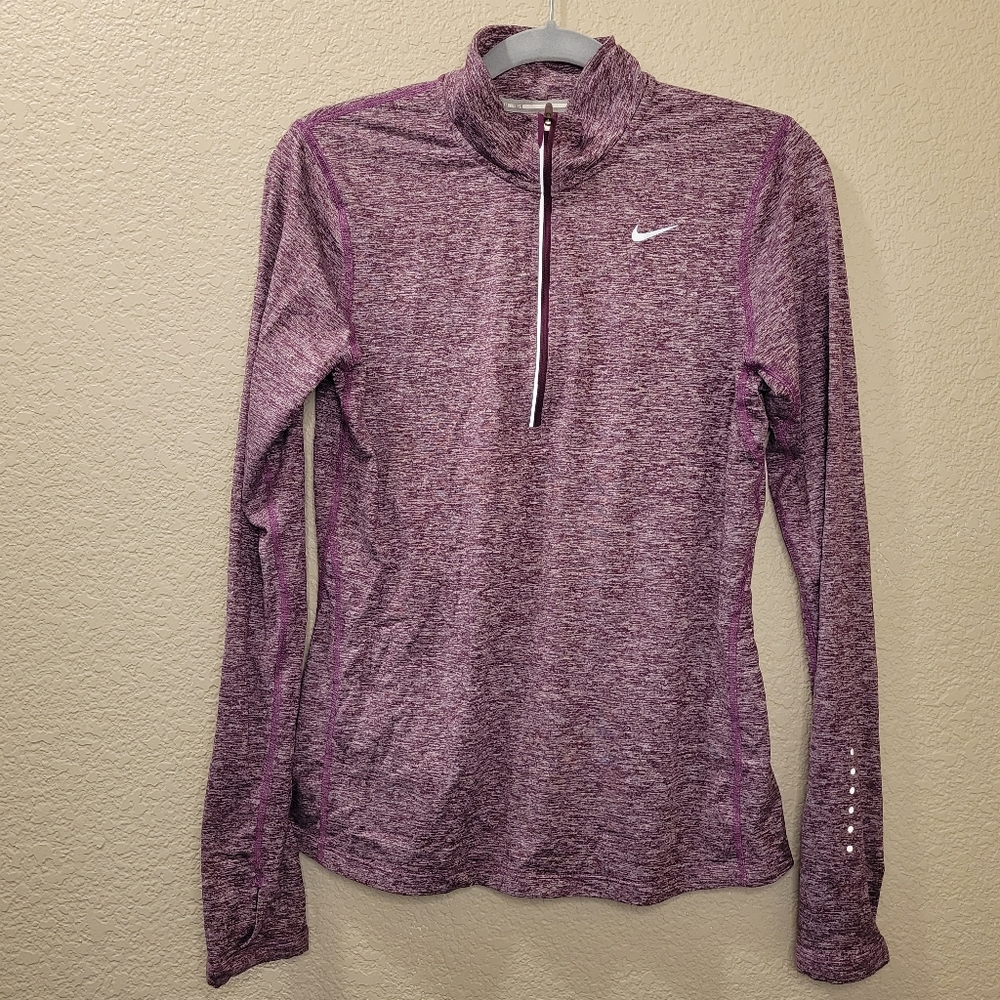 Nike Dri-Fit Running 1/4 Zip Burgundy Size Small